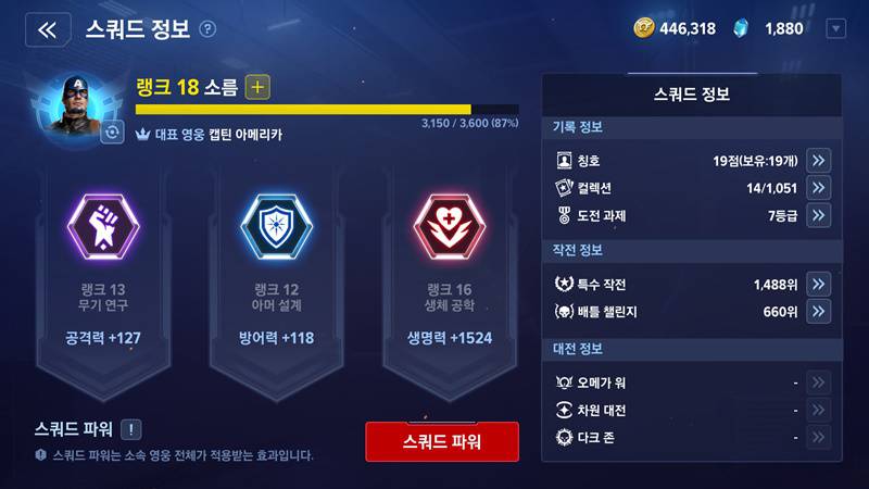 [가이드] 넷마블 ‘마블 퓨처 레볼루션’, 레벨보다 중요한 ‘스쿼드 랭크’ 올리는 법