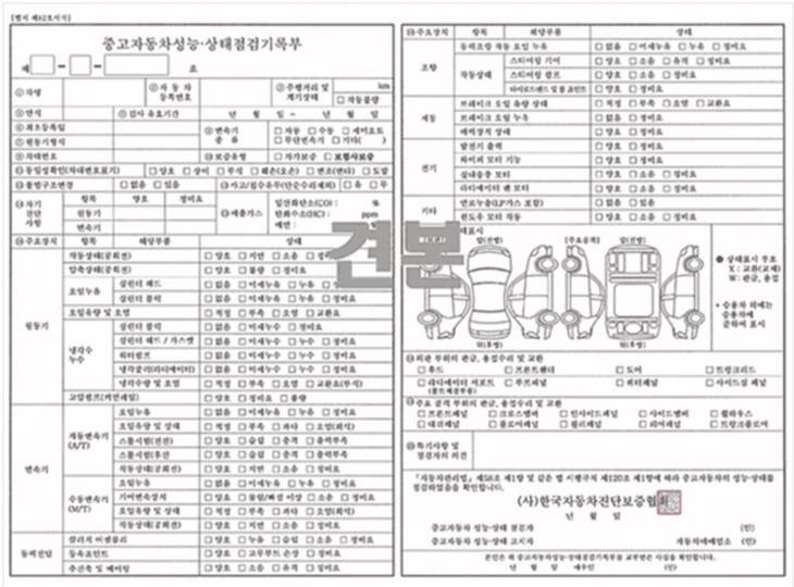 중고차 거래 시 챙겨야 할 ‘성능·상태 점검 기록부’ 핵심 내용 살펴보니